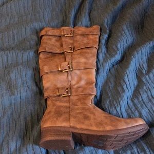 Brown riding boots